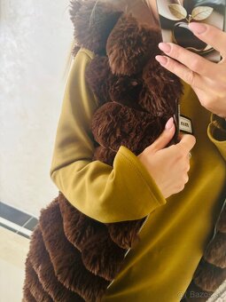 Damska maxi huňata vesta choco - 9