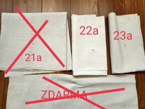 Tkané staré ĺanové plátno - menšie kusy - 9