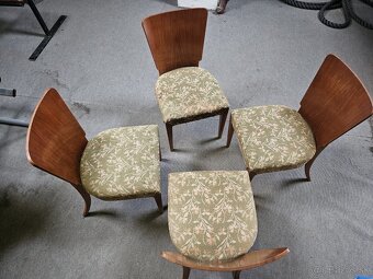 Stôl Halabala rozkládací a 4 stoličky lízátka H-214 - 9