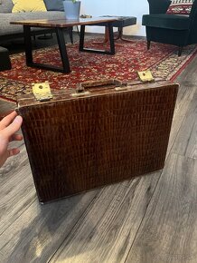 Retro kufrík atašé krokodília koža I vintage I - 9