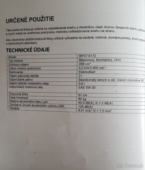 Snežná motorová fréza Riwall - 9