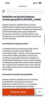 Sedačka na bicykel Hamax Amaze grey/lime - 9