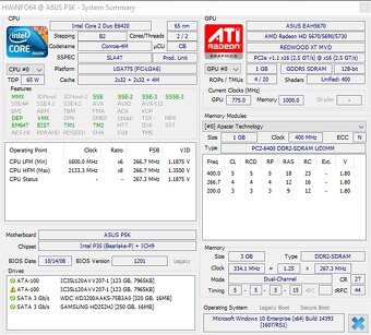 PC Intel Core Duo E6420 ; RAM 3 Gb; HDD 816 Gb; Ati Radeon 5 - 9