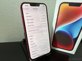 ✅ako NOVÝ iPhone 14 Red 100% Zdravie Batérie - 9