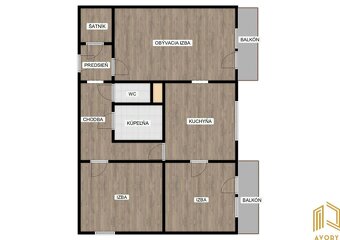 3- IZB. BYT (75m2) DVA BALKÓNY, KOMORA, SENICA - CENTRUM - 9