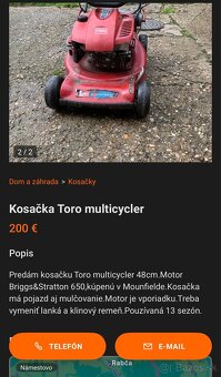 Predám kosačku TORO s automatickým pojazdom - 9