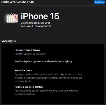 NOVÝ Apple iPhone 15 128 GB Black - 2 roky záruka - 9