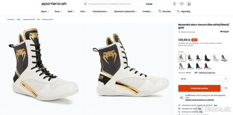 Boxerské topánky Venum Elite - White/Black/Gold - EU 43 - 9