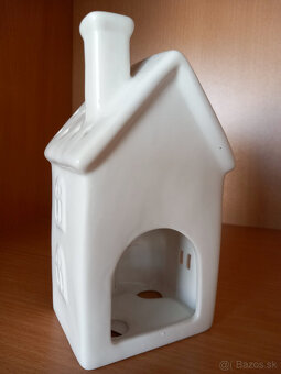 Keramický domček na čajovú sviečku 16x9x8 cm - 9