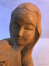 Stará krásna drevená nástenná socha MADONNA - 9