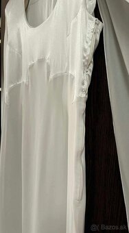 Dlhé spoločenské / svadobné /popolnočné biele šaty zo saténu - 9