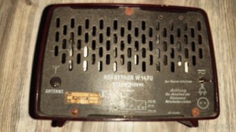 Predám bakelitové starožitné rádio Hornyphon W147U - 9