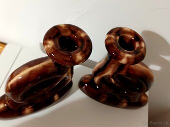 Keramické retro masívne svietniky - 9