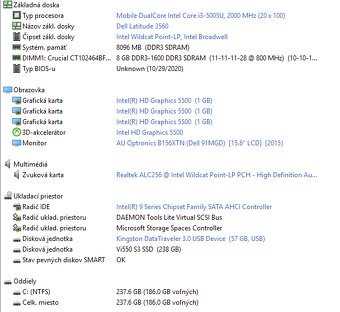 DELL Latitude 3560 - 15.6" / i3 / 8GB DDDR3 / SSD - 9
