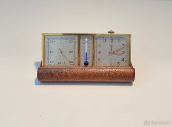 Vzácné Vintage ANGELUS Barometer-Alarm Clock s Teplomerom - 9