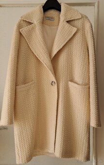 Kremovy kabatik 40 vlna Trucco - 9