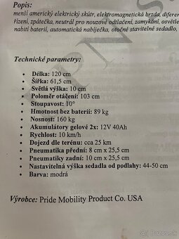 Predám elektrický vozík Pride - 9