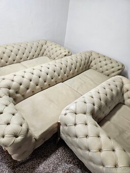 CHESTERFIELD ŠTÝL-CALIA ITALY,KOŽENÁ SEDAČKA 3+2+1,NEROZŤ. - 9