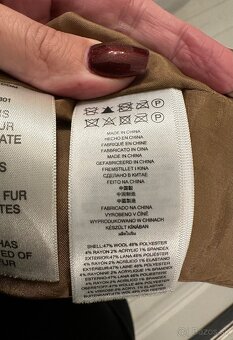 Michael Kors kabát s vlnou a pravou kožušinou - 9