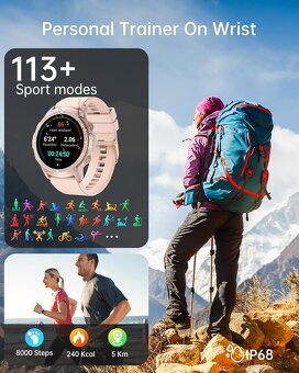 Chytré hodinky S52 – 1,39" volanie, IP68, v CZ / ružové - 9