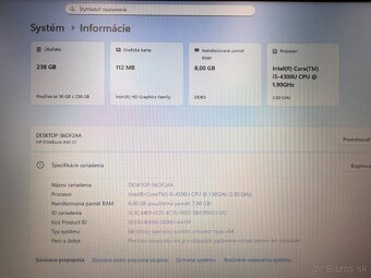 Notebook HP EliteBook 840 G1, i5, SSD 250 GB, 8 GB RAM - 9