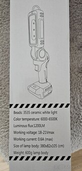 Led svetlo na batérie Dewalt, Makita, Milwaukee 18V - 9