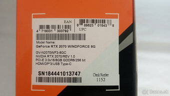 GIGABYTE GeForce RTX 2070 WINDFORCE 8G - 9