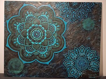Mandala obraz tyrkys 3D 125x100cm - 9