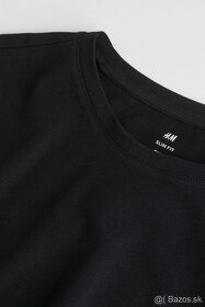 TRIČKO S DLH.RUKÁVOM čierne a biele H&M veľ. M (S) - 9