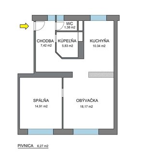 2-izbový byt, 64 m2, tehla (1.p/3), Košice Staré Mesto Jarná - 9
