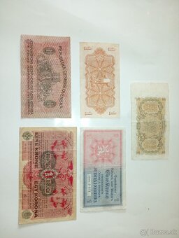 BANKOVKY 1 KČS 1915-1953, 5 RŮZNÝCH EMISÍ - 9