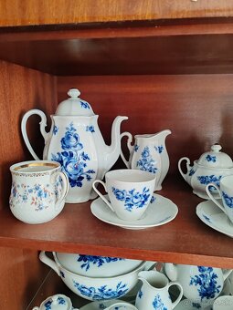 Retro porcelán modrá ruža Bohemia - 9