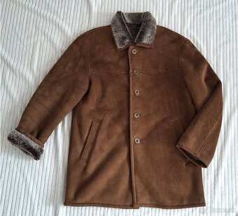 Pánsky kožuch zateplený kabát, veľ.L - 9