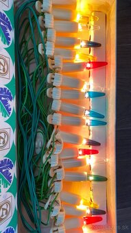 Retro vianočné svetielka aj s náhradnými žiarovkami - 9
