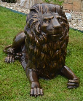 Zámecké bronzové sochy - Lvi - pár - 9