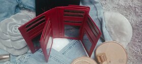 Dámska červená KOŽENÁ peňaženka - 9