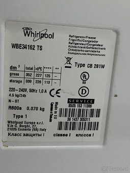 Predám chladničku Whirlpool WBE34162 TS - 9