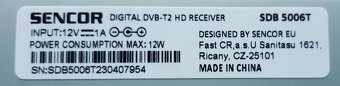 DVB-T PRIJÍMAČ SENCOR SBD 5006T + MONITOR 10" - 9
