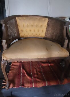 Kožené kreslo, gauč korpus, starožitné kreslo - 9