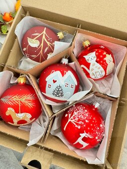 Vianočné ozdoby , vianočné sklenené gule - 9