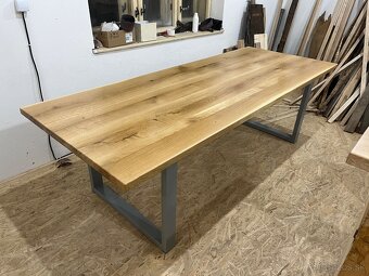 Masívny dubový stôl - Jedálenský - 9