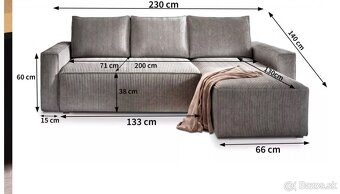 Rohový rozkladacia sedačka, obojstranná - 9