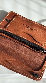 Peňaženka ručne vyrobená z teľacej kože vysokého stupňa - 9