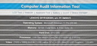 Lenovo ThinkPad P15 Gen 2 i7-11Gen/32GB/2/512SSD silná batt - 9