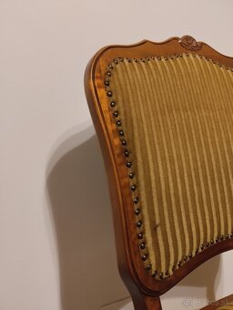 Barokní židle + taburet, rustikální, starožitný nábyte - 9