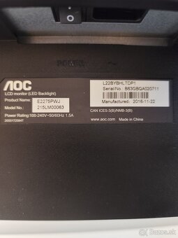 LCD monitor 21,5" AOC E2275PWJ - 9