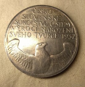 3 Medaile Dr. Miroslav Tyrš 1932 - Bronz 50, 42mm a Ag 42mm - 9
