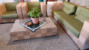 Sedacia súprava 3+1+1+stolík /abaca/banánový list - 9
