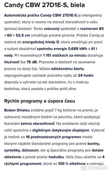 Vstavaná práčka Candy CBW 27D1E-S biela - 9