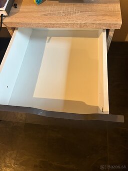 Písací stol Robby dub/sonoma/šedý lesk - 9